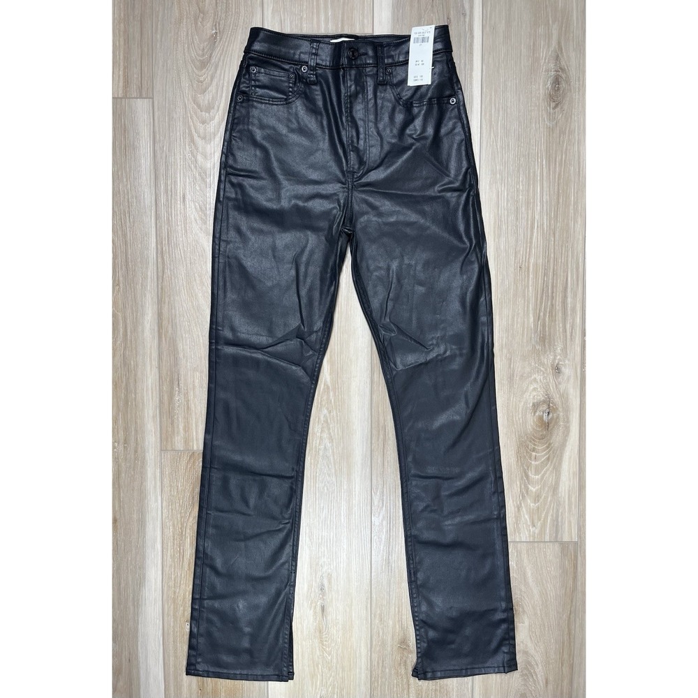 Abercrombie & Fitch Faux Leather 90s Slim Straight High Rise Pants - Size 27/4
